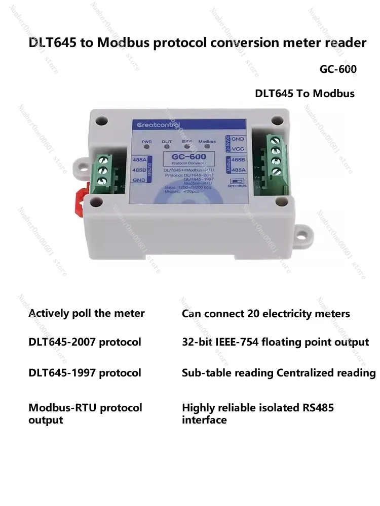 DLT645 To Modbus Protocol Converter Dlt Protocol Centralized Meter Reading Device Multi-Meter To Modbus Protocol Module