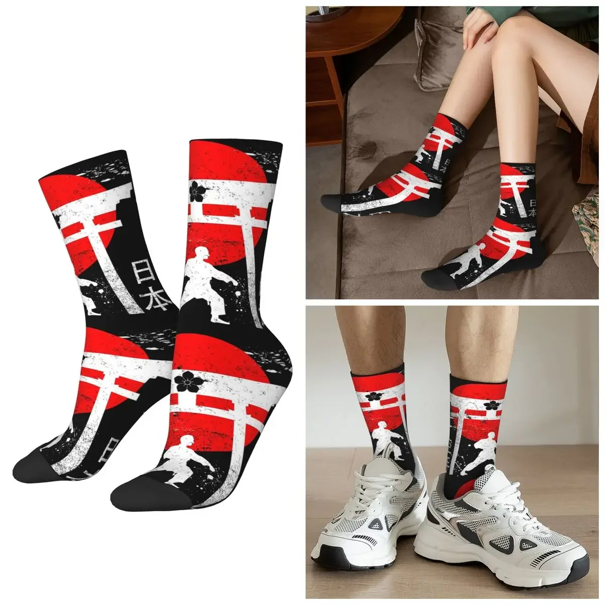 

Носки для боевых искусств All Seasons Budo Soul Karate Spirit, спортивные носки средней длины в стиле Харадзюку, модные носки, подарки на День святого Валентина