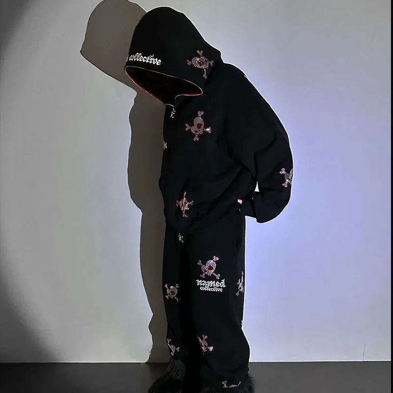 

2025 Spring Gothic Harajuku Men Women Hooded Sweatshirt Y2k Retro Hip hop Zipper Hoodies Coat Loose Fashion Streetwear Women