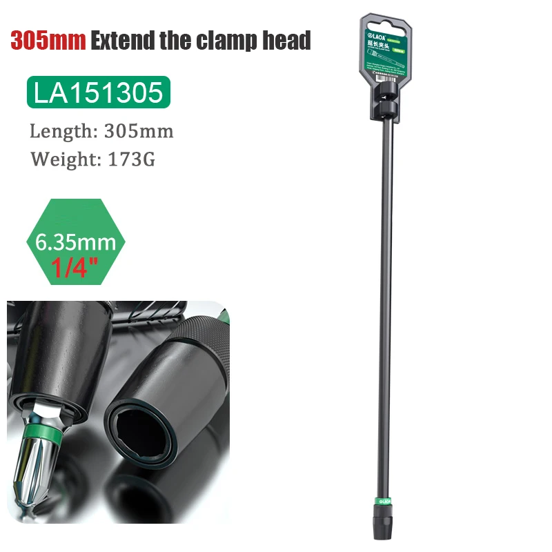 LAOA Professionele verlengstang 1/4" Quick-release Chuck Schroevendraaierbit Verlengde verlengstang