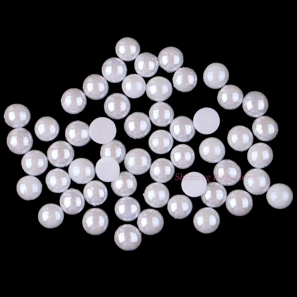 3mm to 10mm Flatback Ceramic Hotfix Rhinestone Polymer Clay Hot Fix Strass Diamond Stones Iron-On White Color