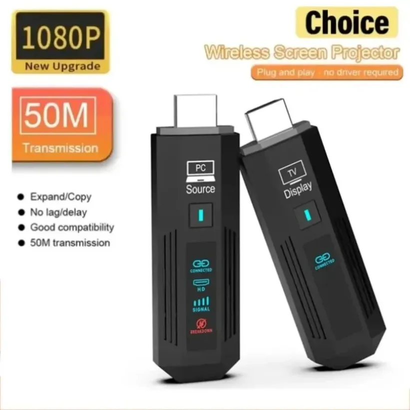 Wireless HDMI-Compatible TX RX Set 50M 1080P 60Hz Video Audio Adapter For PC TV Laptop Projector Plug Play No Wifi Need