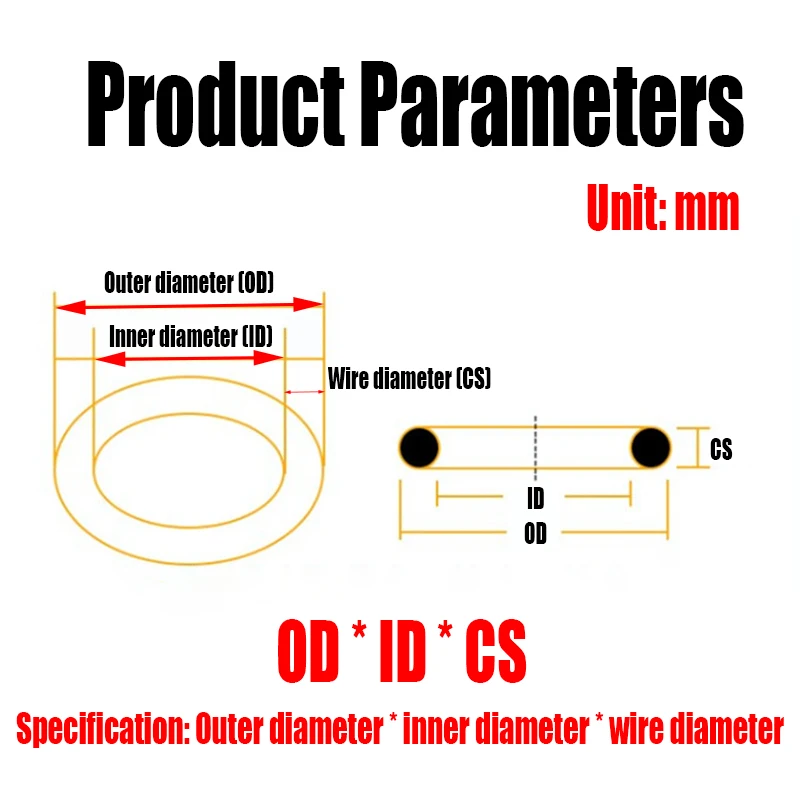 1-5PCS NBR O Ring Seal Gasket CS 5.7mm OD 20-680mm Nitrile Butadiene Rubber Spacer Oil Resistance Washer Round Shape Black