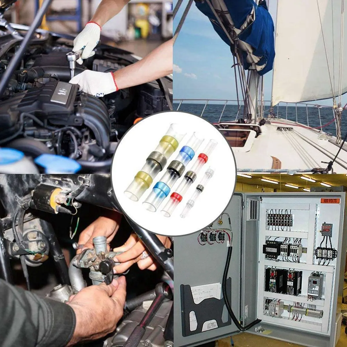 

Прочные 200 шт. 26-24 AWG белые соединители для проводов с паяным уплотнением и 1 комплект передней опорной стержень капота двигателя, гидравлический капот