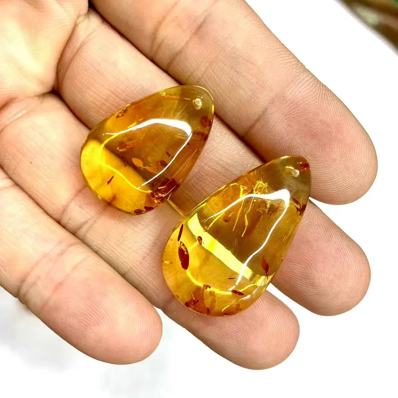 Drop Shape Natural Amber Pendant Natural Gemstone Jewelry Necklace Pendants For Women For Men For Gift Wholesale !