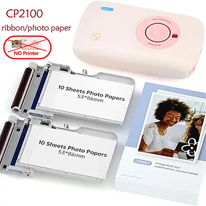 20sheets ~ 60sheets HPRT CP2100 Mini Photo Printer Photo Paper 2x3'' Thermal Specific Color ribbon Photo Paper Sticker