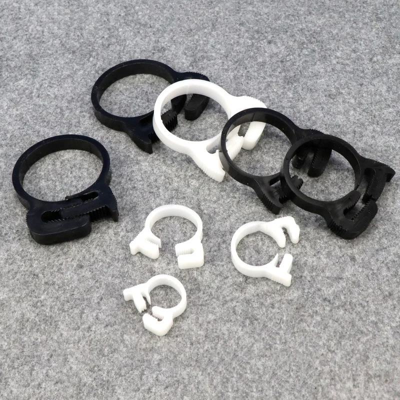 1/5/10pcs Hose Clamps 3.8~59mm White/Black Plastic Line Water Pipe Strong Clip Spring Cramps Fuel Air Tube Fitting Fixed Tools