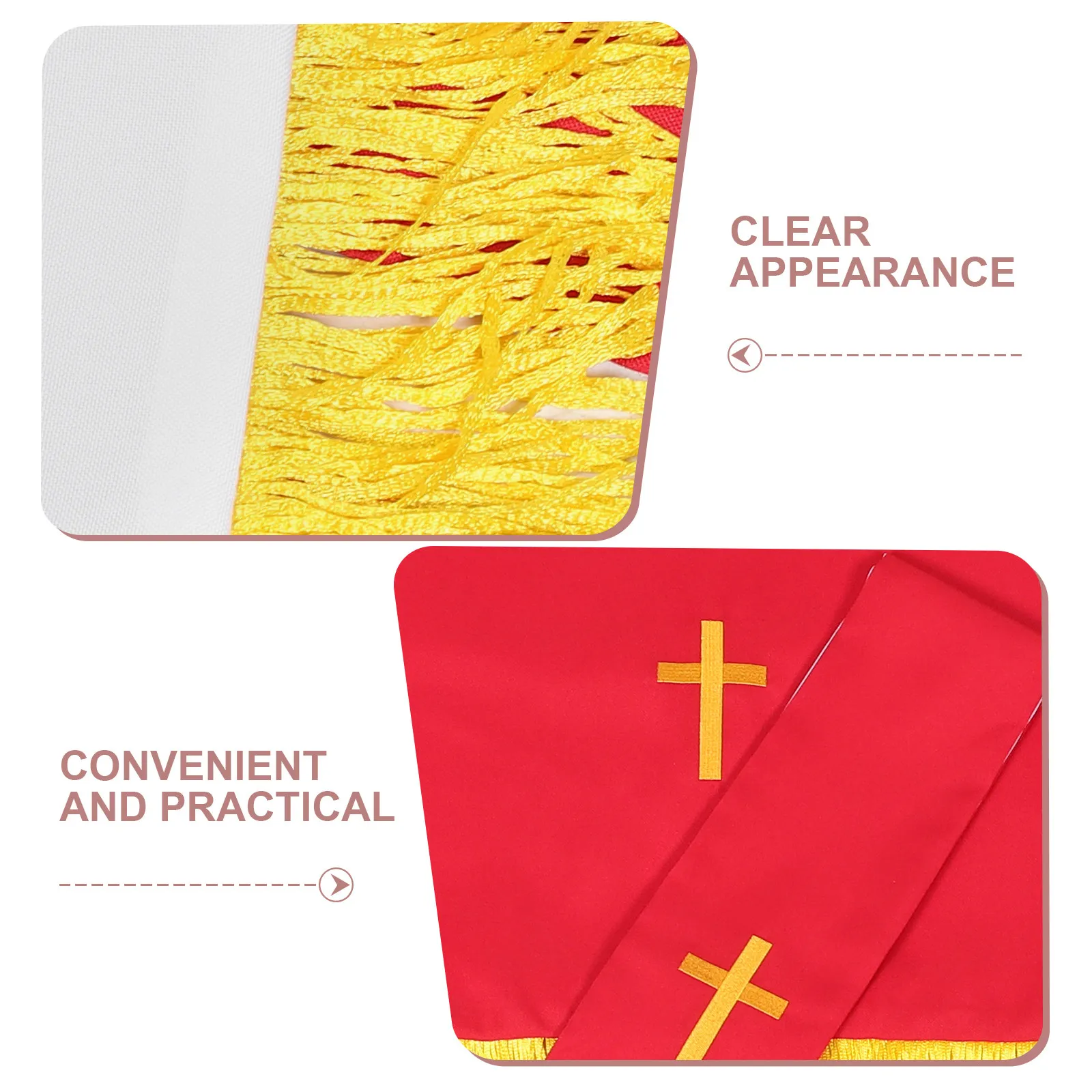 Reversible Parament Set for Altar and Pulpit Embroidered Bible Marker Cross Clergy Attire Fabric Church Worship Supply