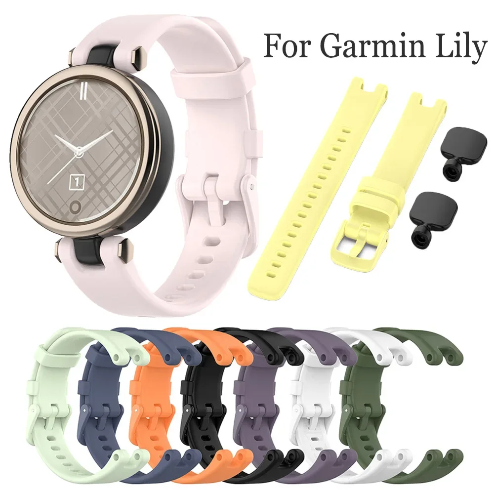 

Silicone watchband original wristband Strap Bracelet For Garmin Lily Smartwatch sport belt with tool for Garmin Lily Accessories