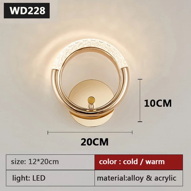 Modern Nordic Luxury Decor Wall Lamp Iron Base Acrylic Lampshade Exquisite Night Sconce Light LED Bedroom Decoration Wall Lustre image 3