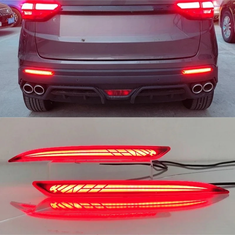 Car Led Rear Bumper Reflector Light For Geely Coolray Proton X50 2018-2024 DRL Dymanic Turn Signal Brake Lights Rear Fog Lamp
