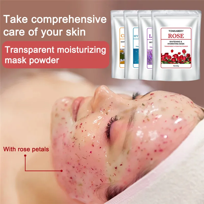Hydro Jelly Mask Powder for SPA, Soft Face Skin Care, Whitening Rose Collagen, Peel Off, DIY Rubber, Facial Jellymask, Salon de beauté, 20g