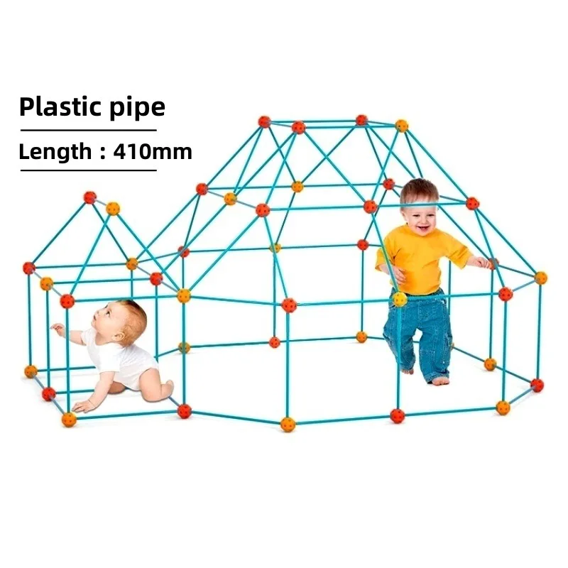 Three-dimensional large tent building block children build castle camping tent splicing plastic building block set