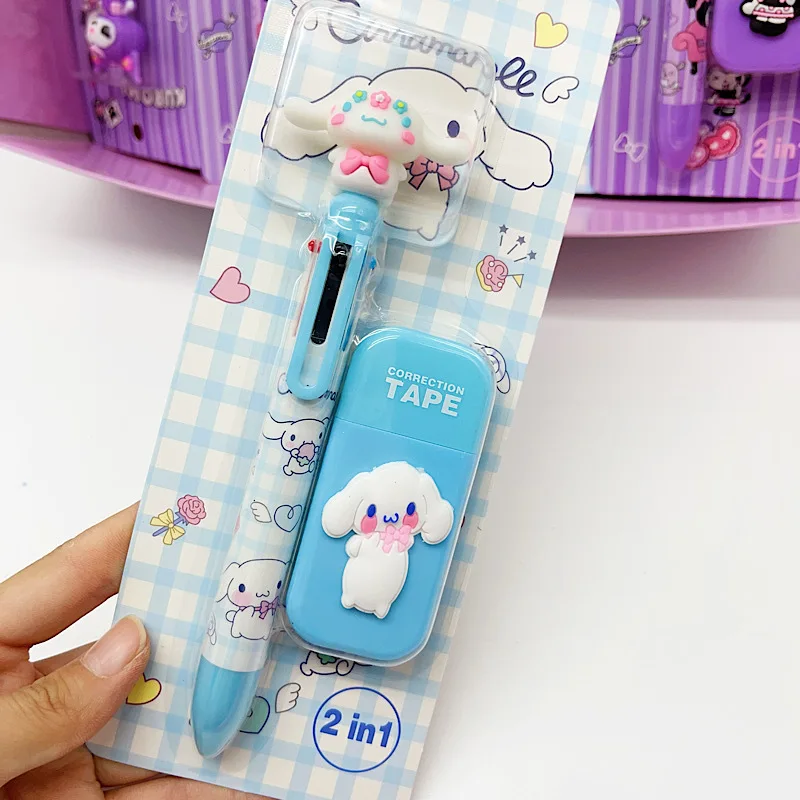 20 Sets Sanrio 6 Color Pen Hand Account Pen Correction With Stationery Set Cute Cartoon Combination Gift Stationery Wholesale