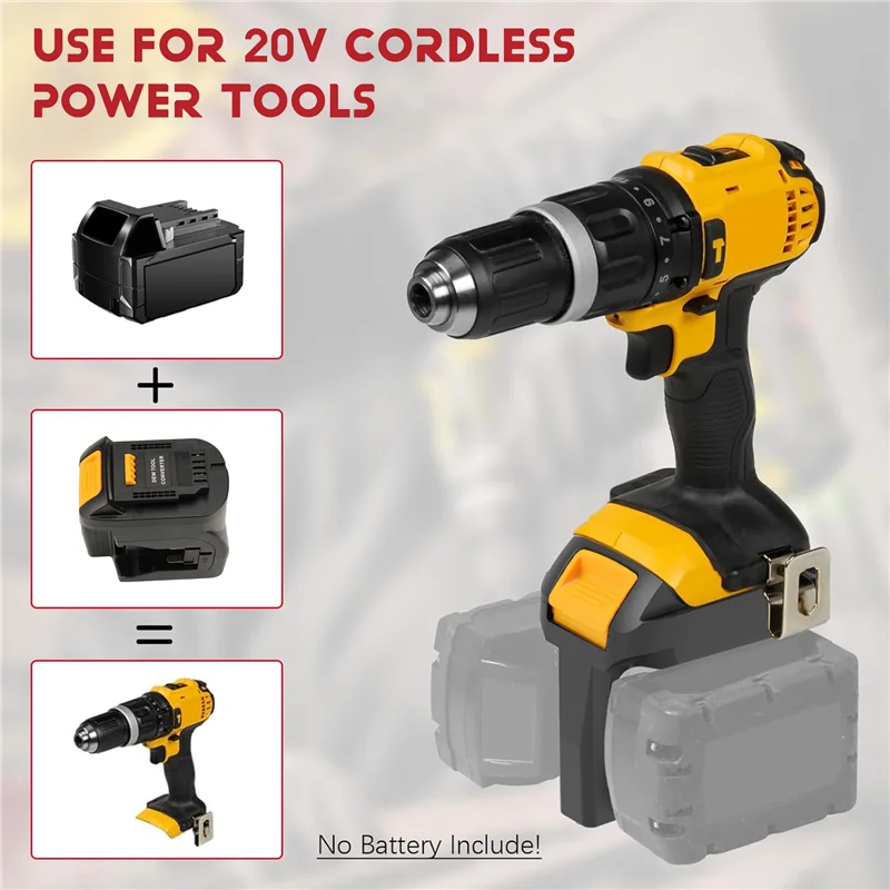 BHTS-For بطارية 18 فولت M18 (2) محول بطارية 2 في 1 يعمل على أدوات كهربائية لاسلكية 20 فولت في نفس الوقت #3