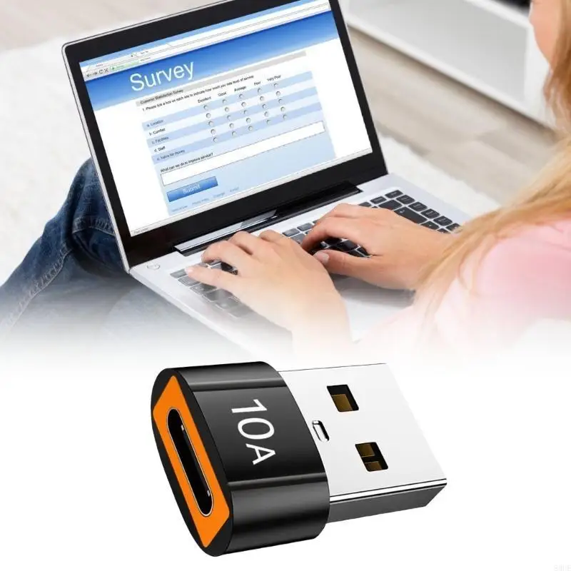 محول شحن USB إلى USB C لأجهزة الطاقة العالية 10A إخراج محولات USB 83CE #3