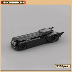 Black Bat Chariot Sports Car Batcar Model MOC Building Block Famous Movie Supercar Brick Toy Children's Gifts