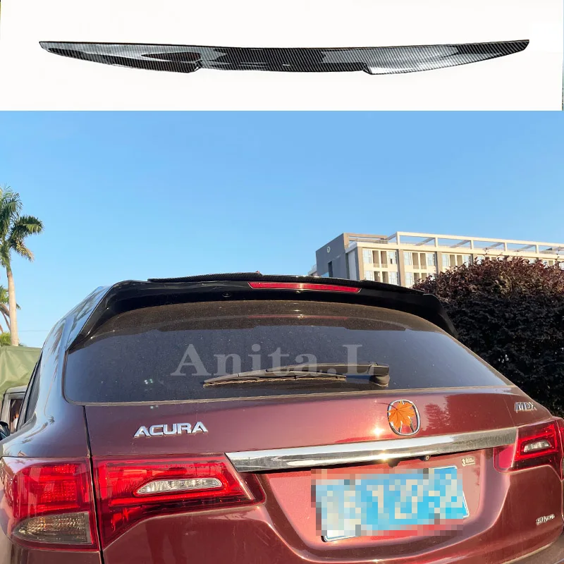 

For Acura MDX YD3 2007-2019 Roof Spoiler High Quality PU Material Black Rear Boot Cover Lip Sport Rear Wing Body Kit Accessories