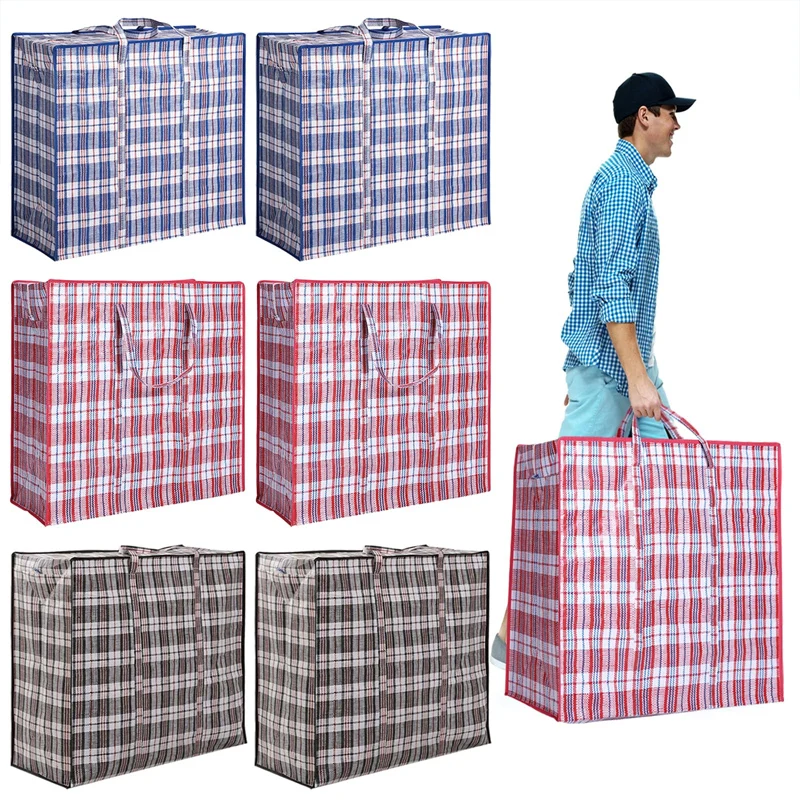 Large Capacity Quilt Clothing Storage Bag Multifunctional Luggage Packing Bag Thickened Woven Bag Waterproof Portable Moving bag