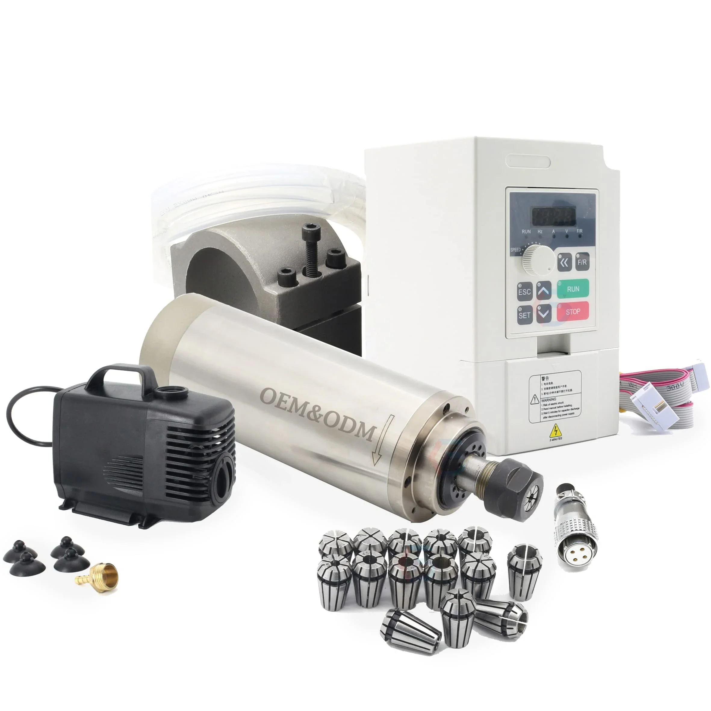 High quality milling spindle motor 1.8kw er11 60000rpm oil cooled spindle kit with 1.8kw inverter er11 cnc spindle