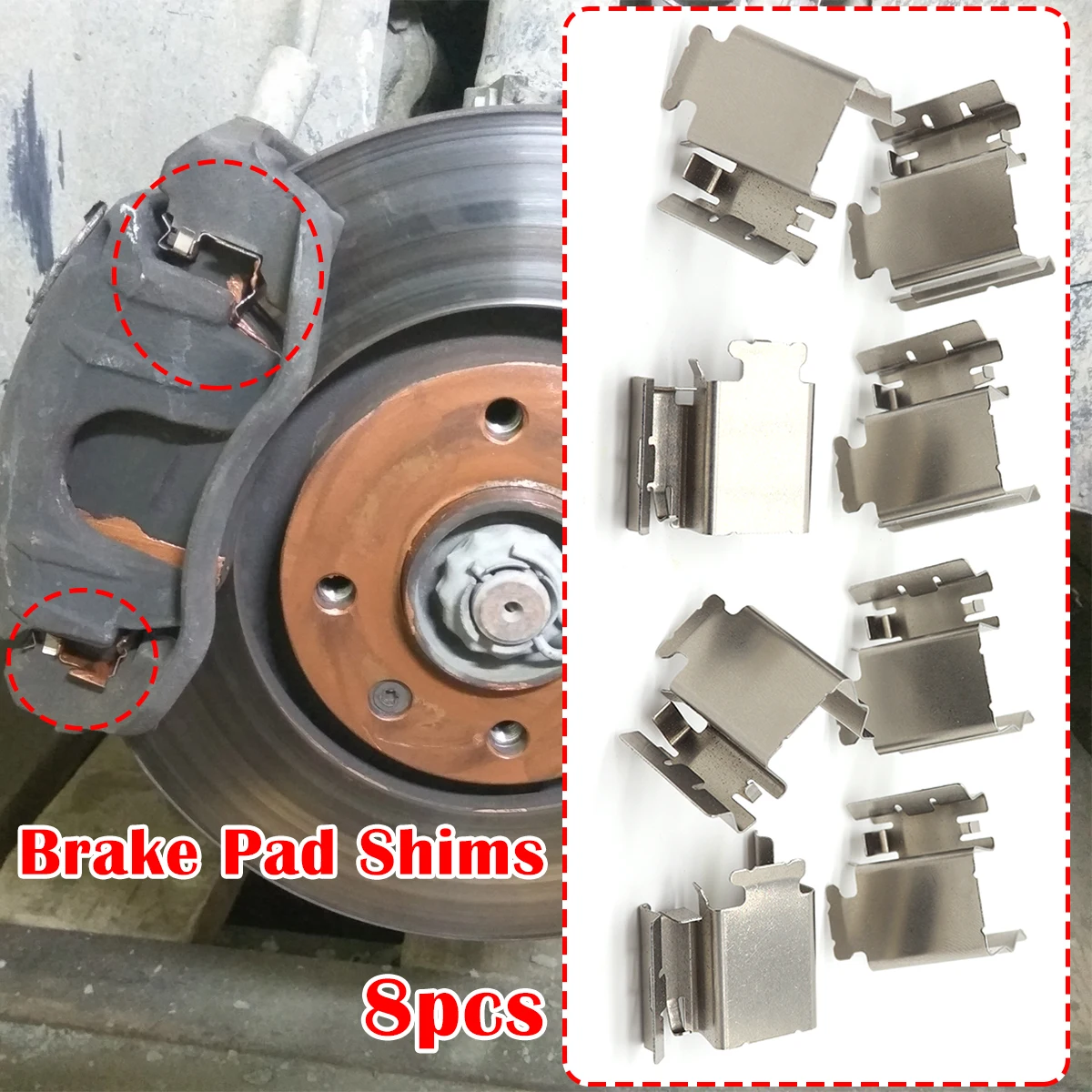 

Car Brake Pad Fitting Shoe Hardware Shims FOR CITROEN VAUXHALL VW FIAT BRAVO PEUGEOT 207 208 Repair Kit Replacement Accessories