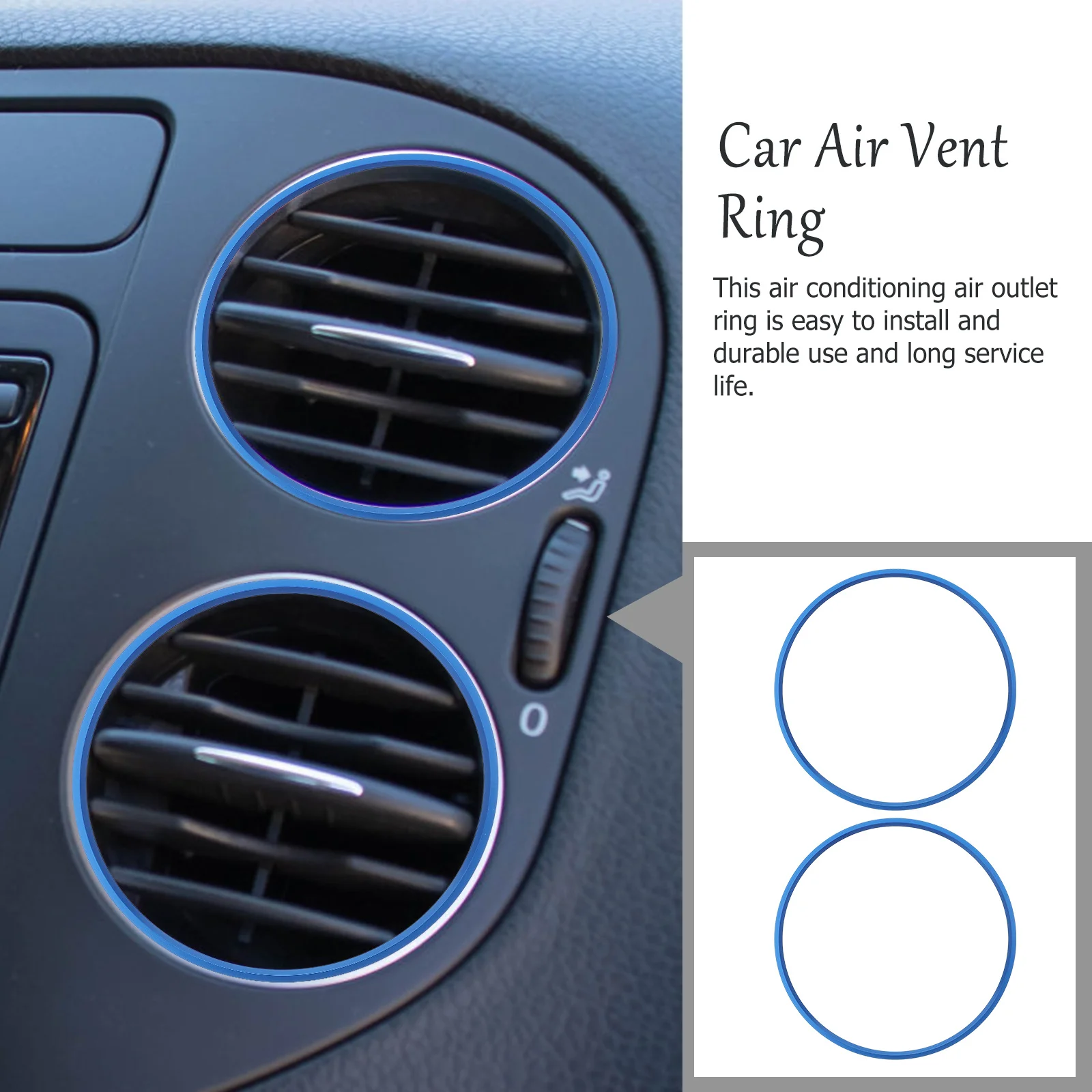 

5Pcs Outlet Decoration Ring Premium Aluminum Alloy Car Air Vent Cover Enhance Interior Appearance Smooth Touch Finish