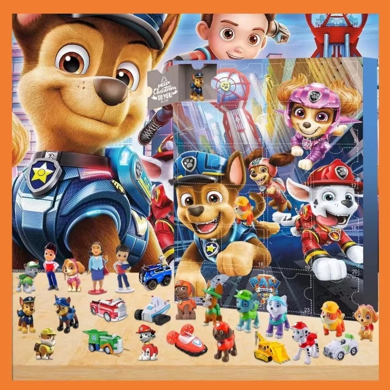 2024 Advent Calendars Paw Patrol Dog Figures With 24pcs Halloween Gifts Countdown Toys Collectible Christmas Gifts For Kids Toys