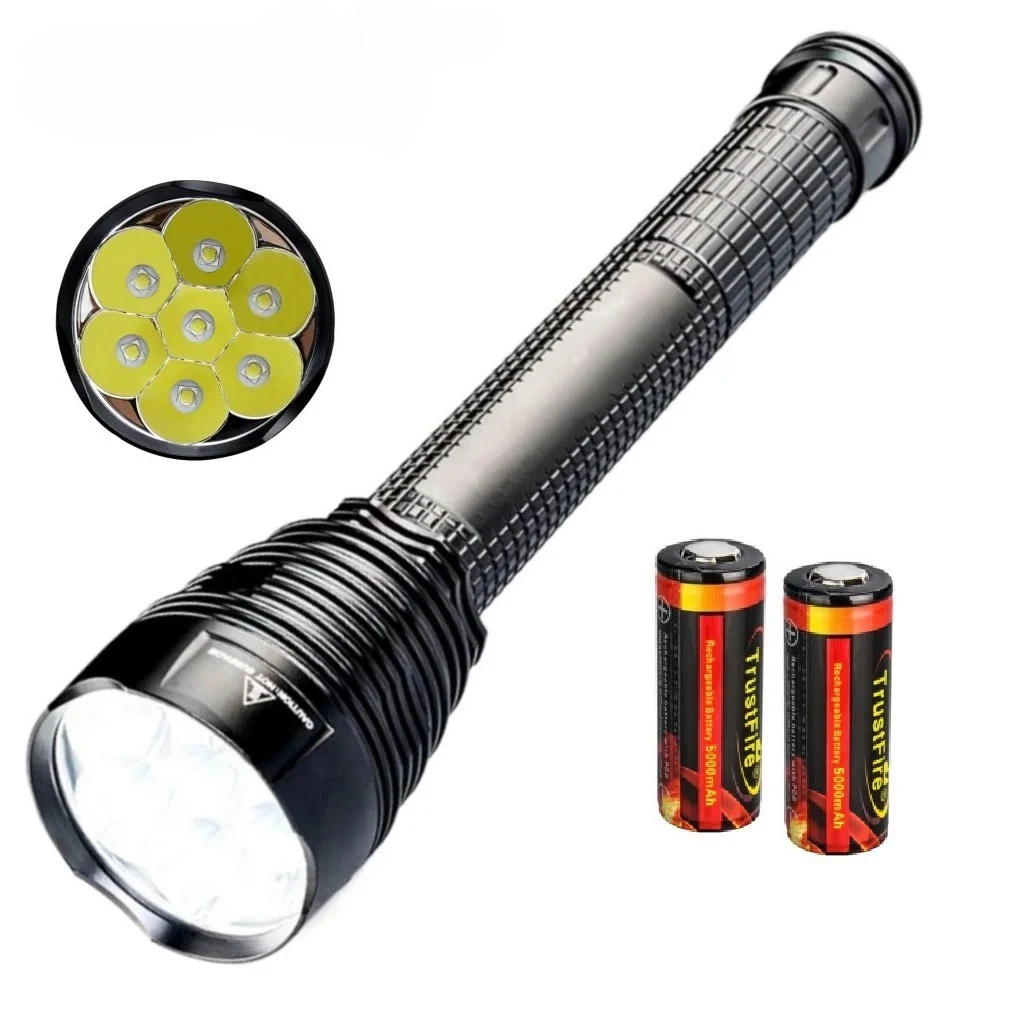 TrustFire TR-J18 Powerful Tactical Flashlight XM-L2 8000LM 5 Modes LED Torch with Extension Tube Powered by 26650 Battery