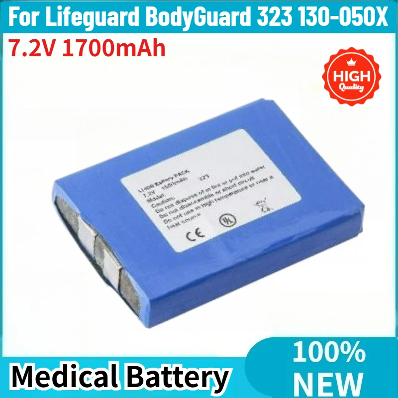 High Quality 7.2V 1700mAh Medical Battery For Lifeguard BodyGuard 323 130-050X Brand New Replacement Battery