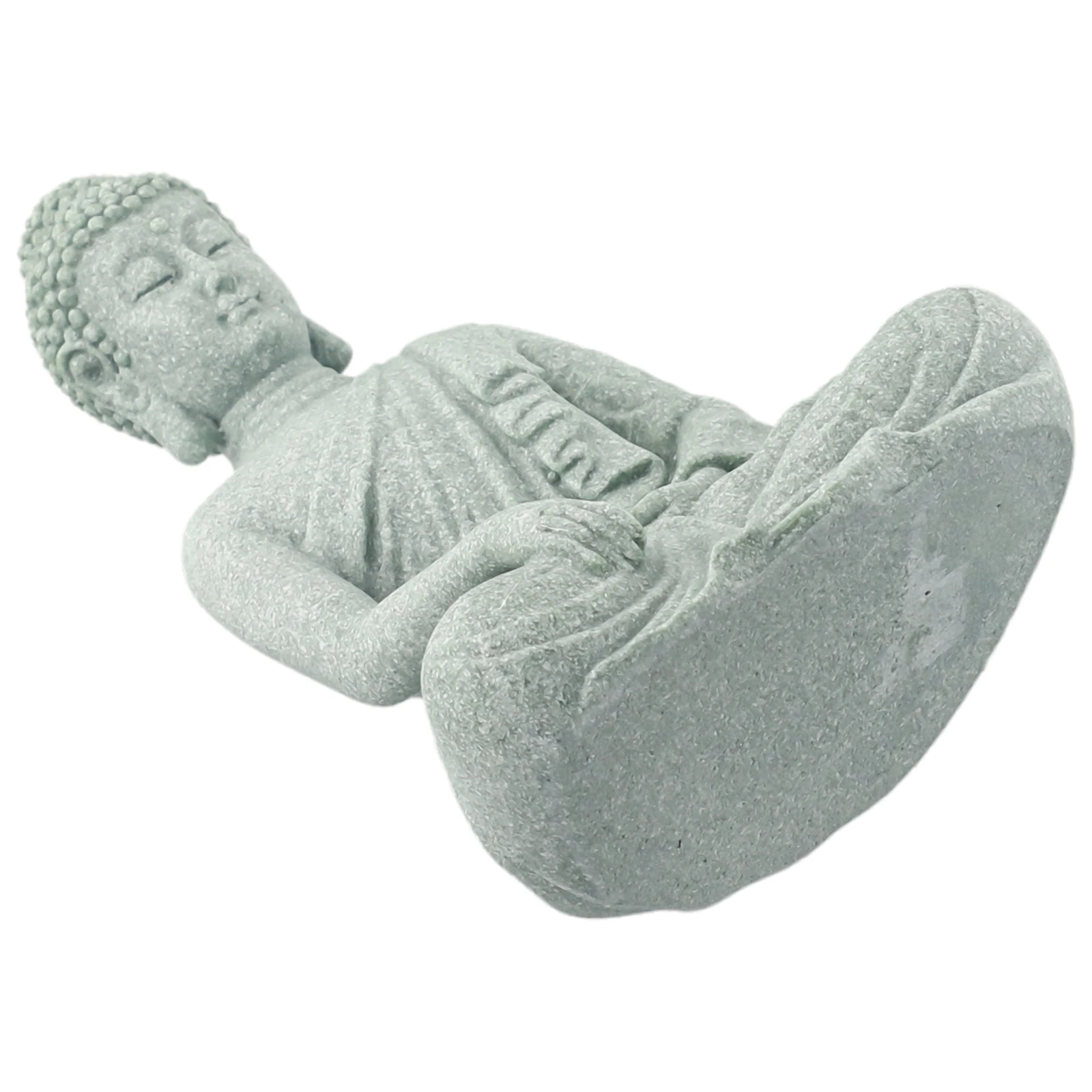 Sitting Buddha Garden Ornament Crafted from Sandstone Resin Suitable for Indoor Living Spaces and Outdoor Landscaping