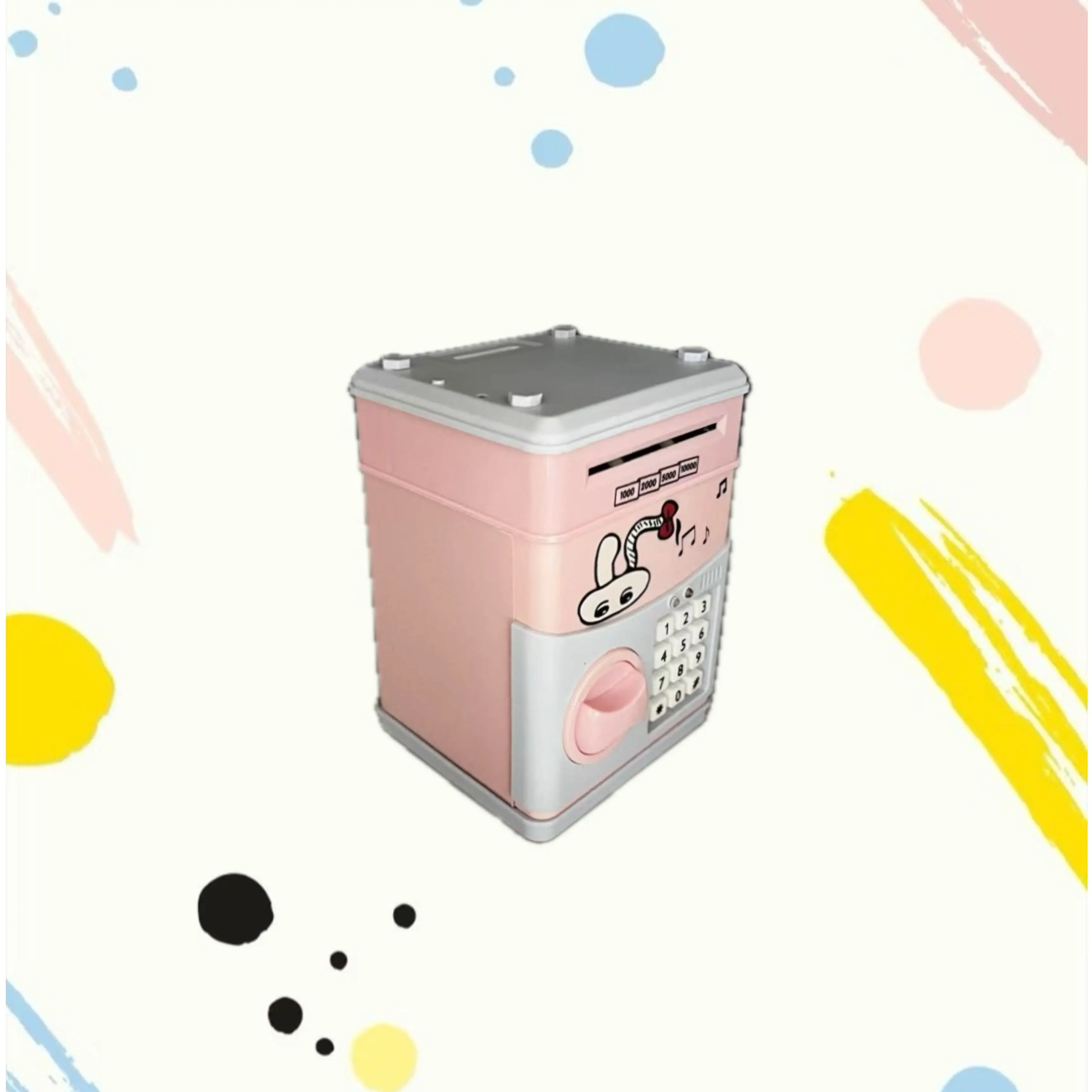 Cartoon Electric Code Piggy Bank Safe Deposit Box Kids Savings Coin Cash Savings Mini ATM Machine Kids Gifts Kids Gifts