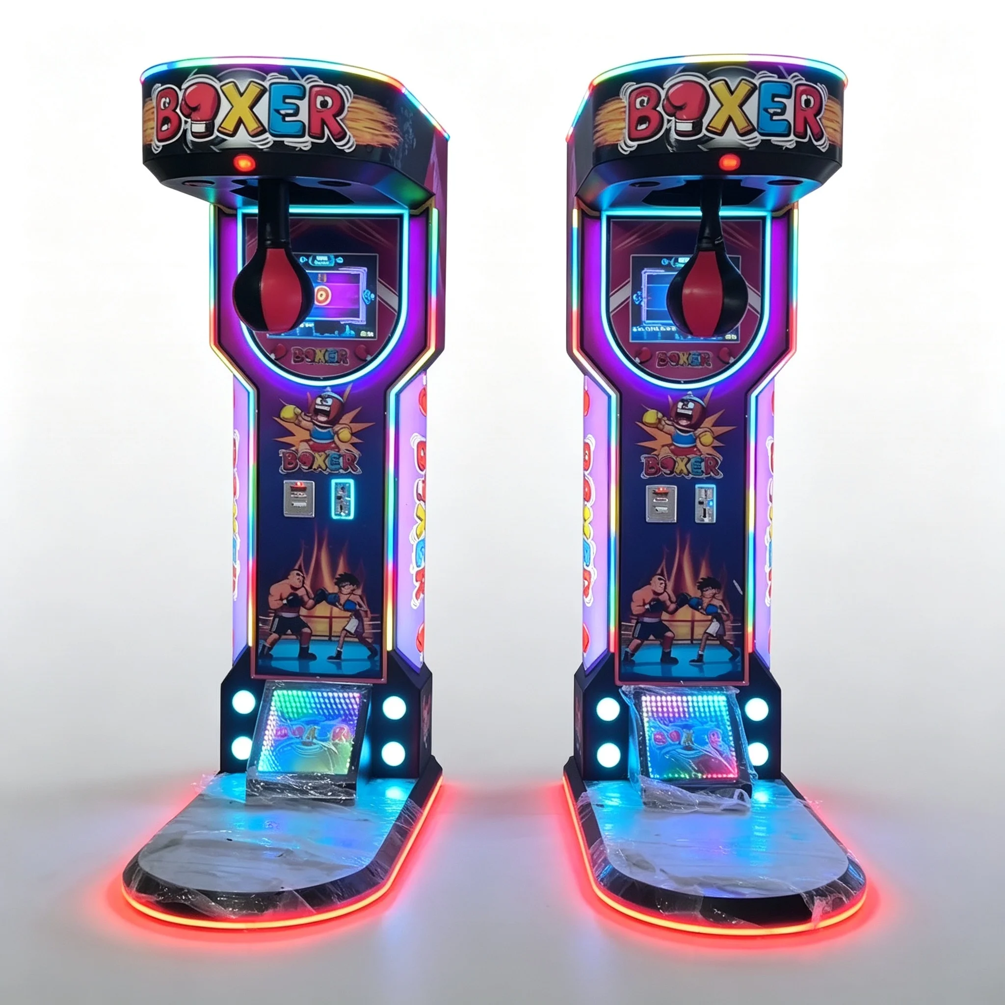 Source Factory Coin Operated Boxing Punching Arcade Machine Big Punch StrengthTest  LCD Digital Display Redemption Commercial