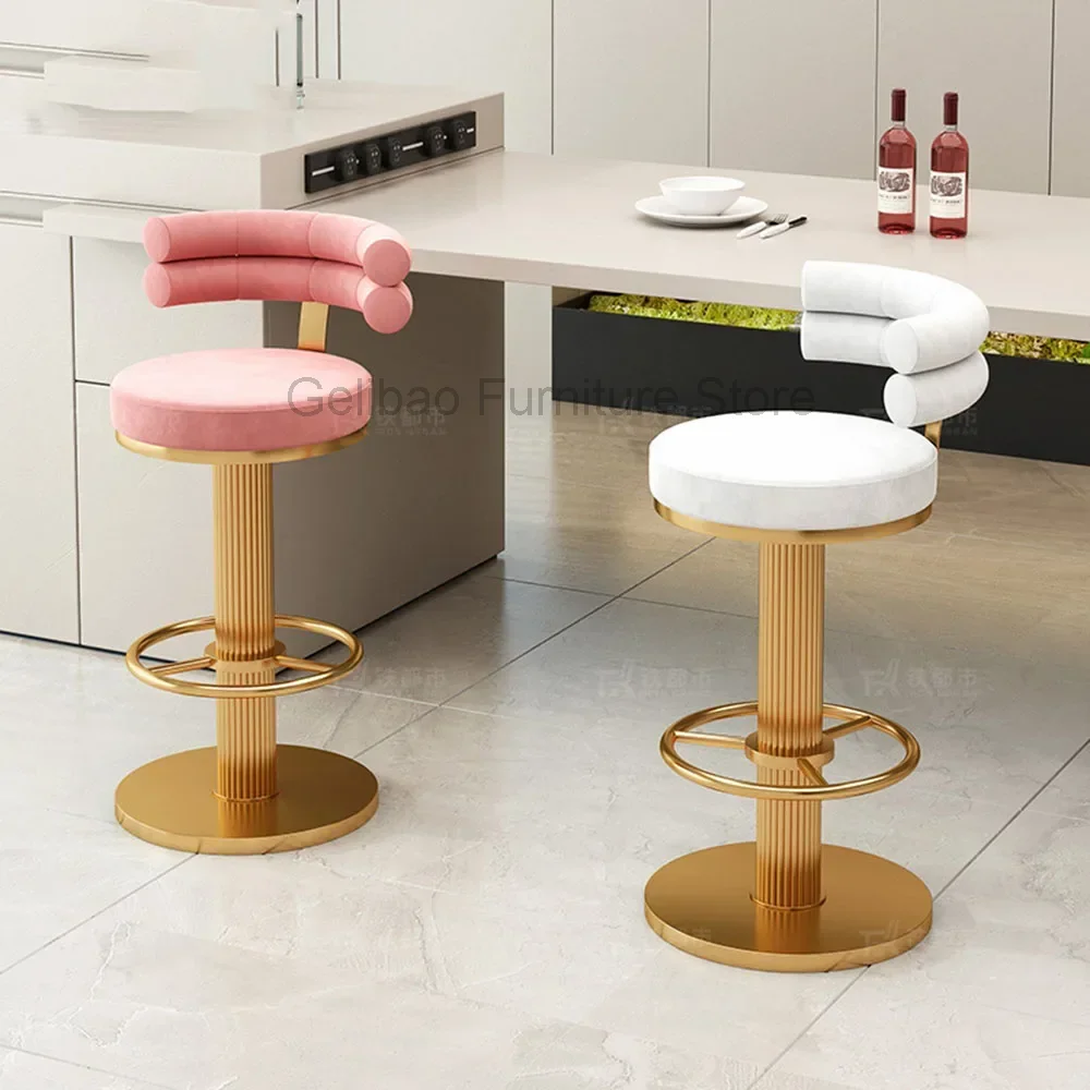 Luxury Adjustable Barstools Counter Kitchen Minimalist Designer Salon High Dining Chairs Reception Desks Modern Furniture