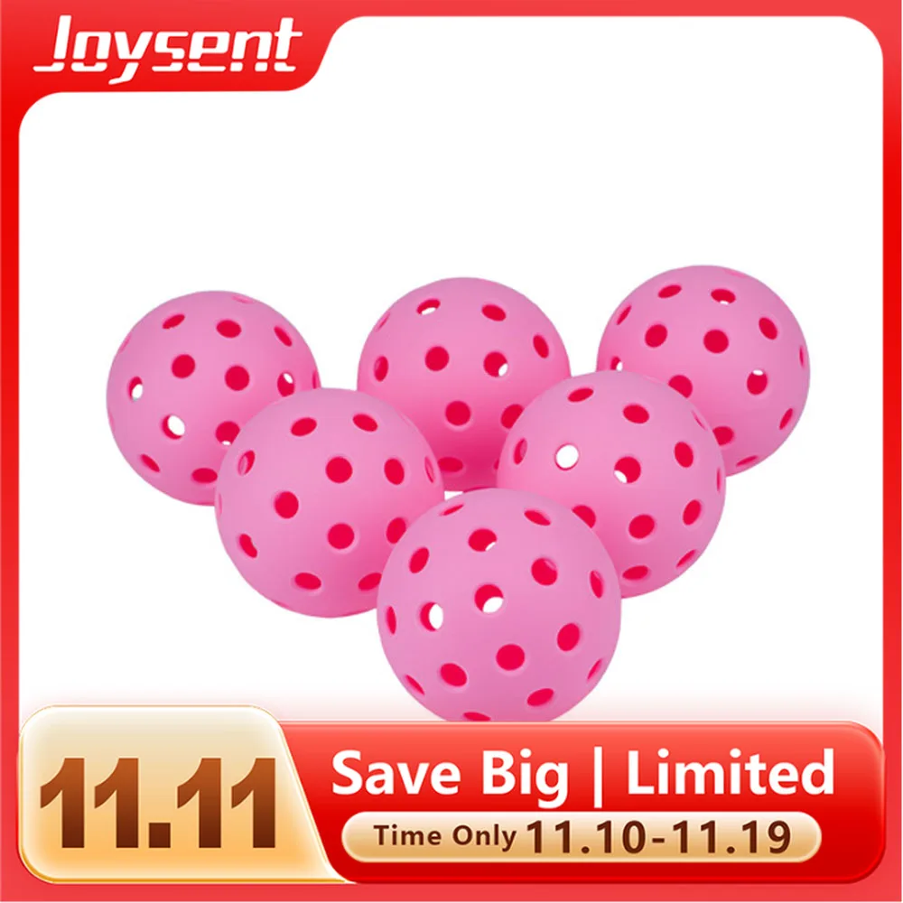 

Joysent Durable Outdoor Pickleball Balls 40 Holes 74mm Training Paddle Ball TPE Plastic Competition Practice Pink