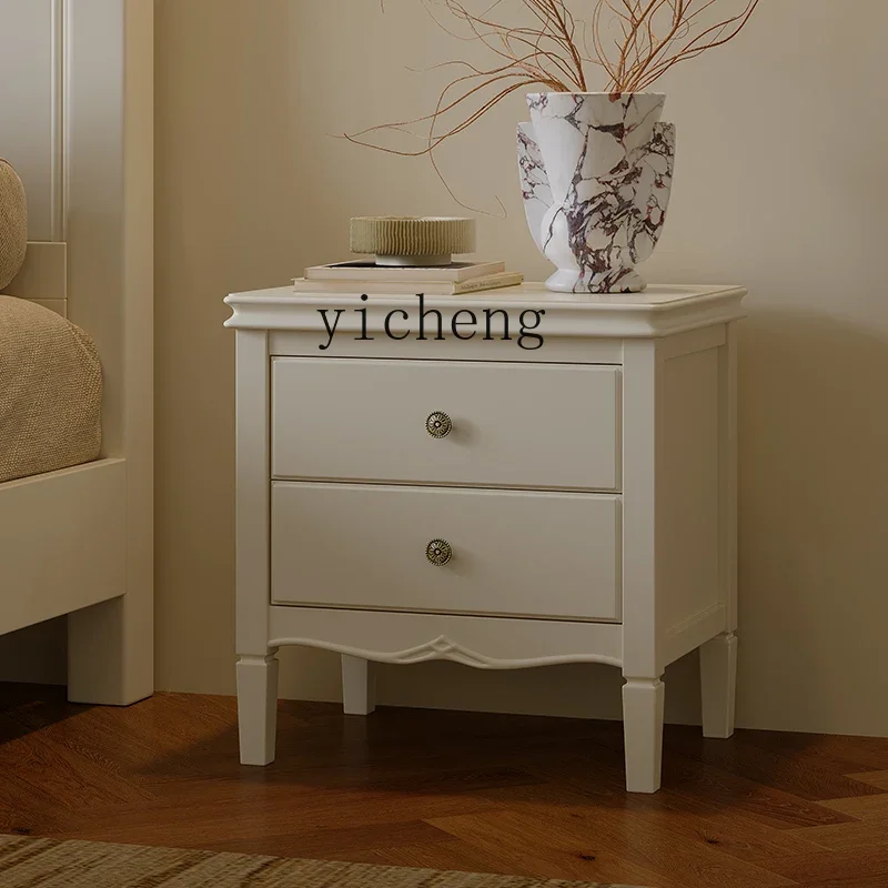 

DSA Vintage Solid Wood Nightstand Black Bedside Storage Cabinet