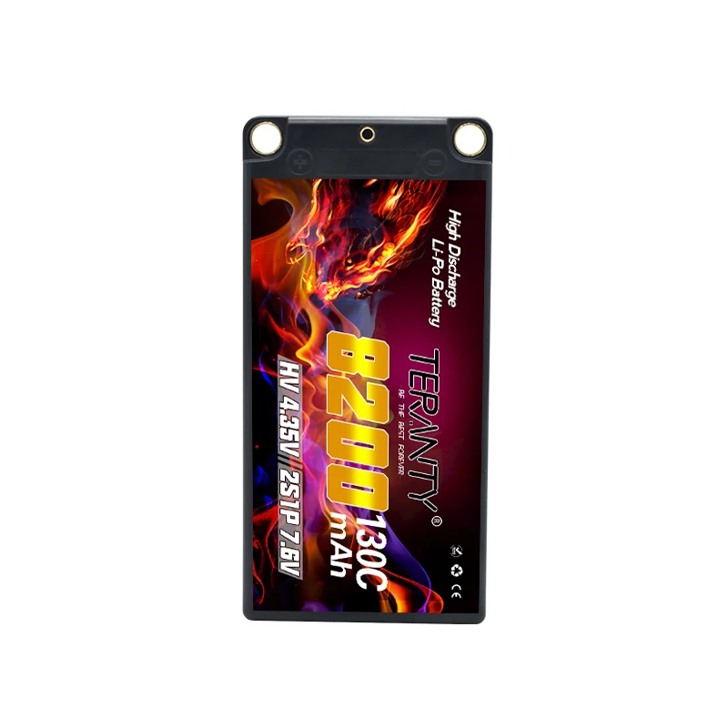 TERANTY 2S 7.6V 8200mah 130C/260C With 5.0mm Bullet See Through Shorty LiHV Battery Pack for 1/10 RC Car Race Car Parts