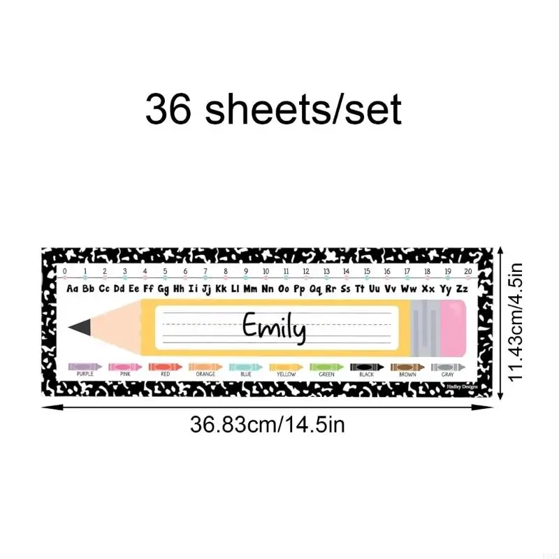 36 قطعة بقرة ليوبارد اسم بطاقة ورقة بطاقات الفصول الدراسية مكتب نشرة الديكور D5QC #6
