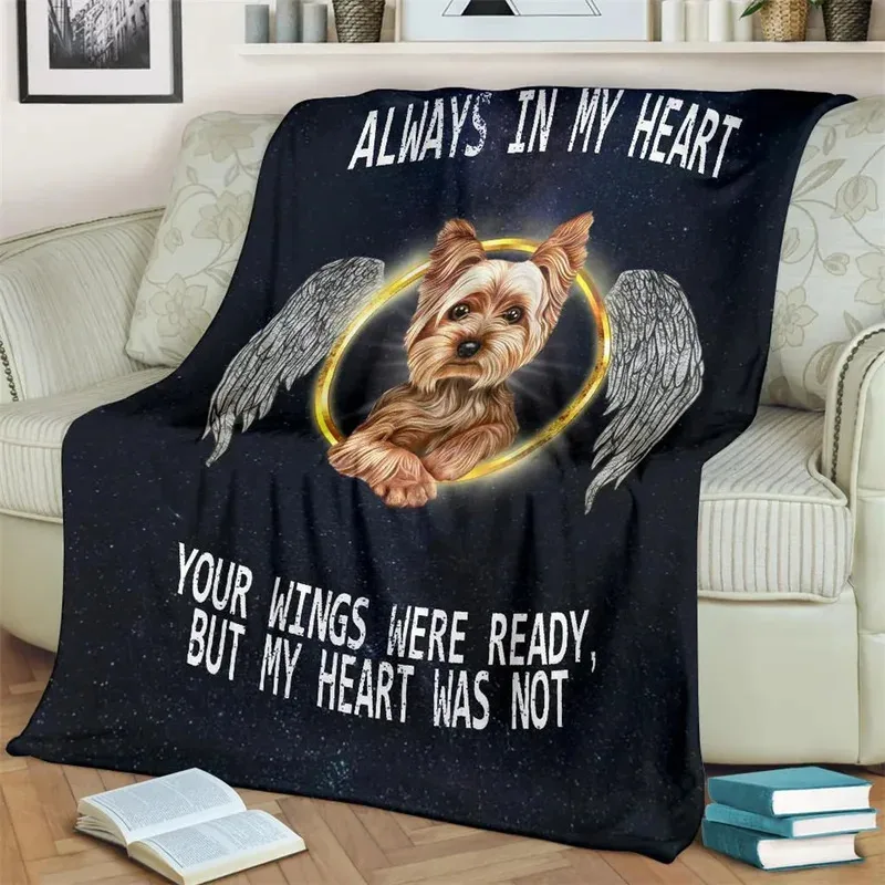 

IIB36HXAnimal Blankets Flannel 3D Graphic Pug Dog Always In My Heart Printed Plush Quilts Pet Memorial Blanket Throws Blanke8Yh!