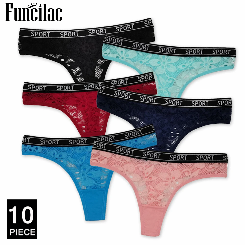 Ladies Sexy Lace Panties Women Thongs Breathable Low Waist Fashion G Strings Hollow Transparent Underwear Lingerie 10 pcs/lot