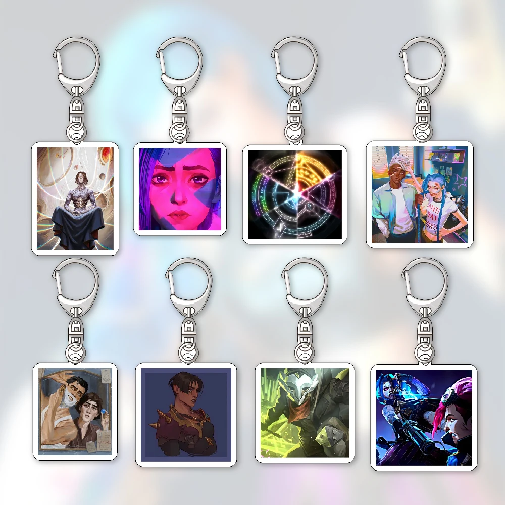 

Diy Custom Arcane Jinx Acrylic Keychain Game Series Peripherals Cute Cartoons Fashion Jewelry Backpack Pendant Holiday Gifts