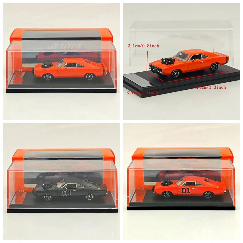 Mini Forge 1:64 Para 1969 Charger General Lee com 1600 HP Twin-Turbo LS, Carro Modelo Diecast, Coleção Limitada, Presentes em Miniatura