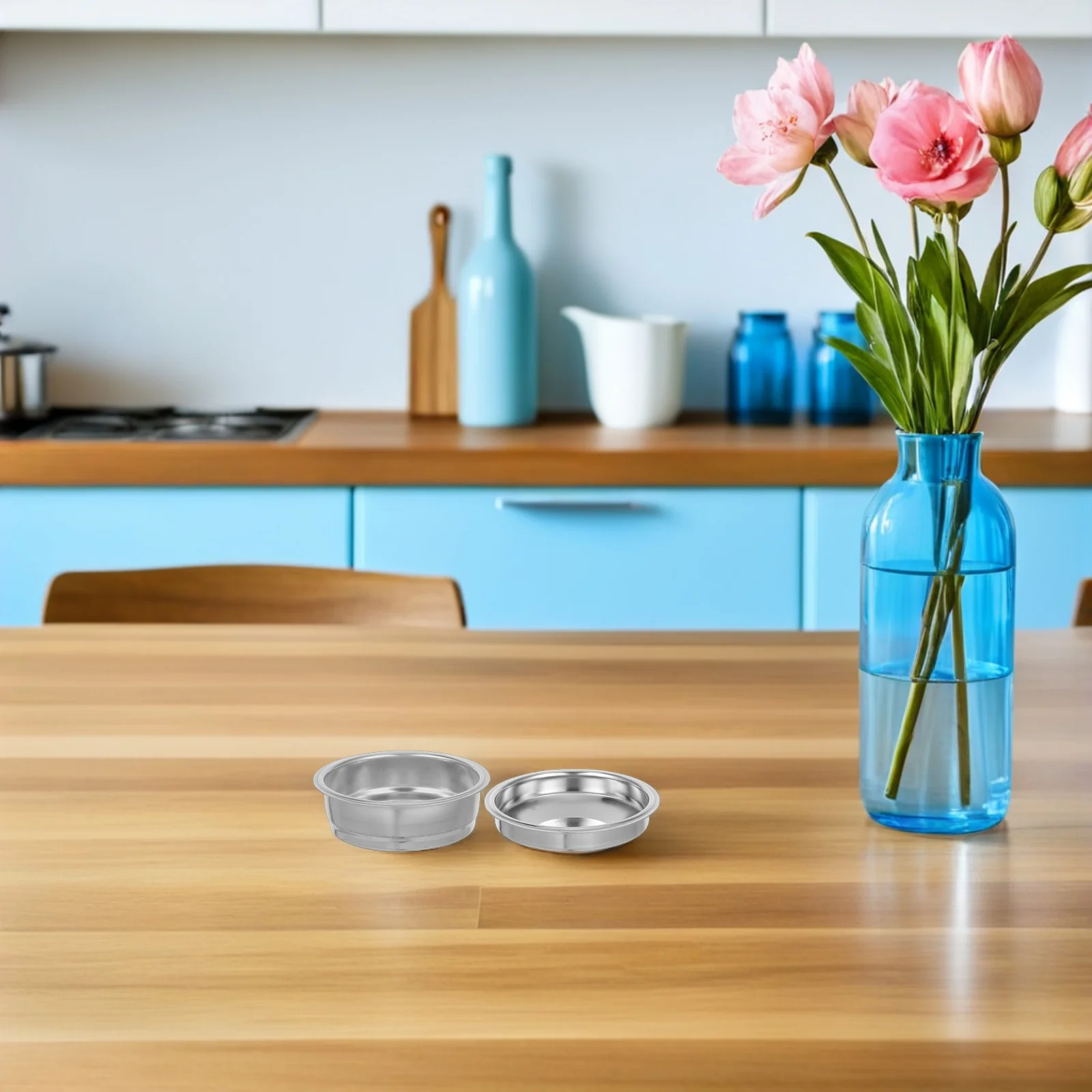 

2pcs Machine Accessories: Stainless Steel Dosing Cup For Semi-Automatic Machines Coffee Powder Distributor For Home Kitchen