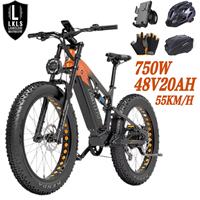 LANKELEISI RV800 Ebike 750W Motor 48V20Ah Full Suspension Electric Bicycle All-terrain KENDA 26*4.0 Inch Fat Tire Electric Bike