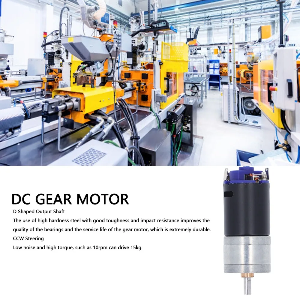 Durable DC12V Geared Motor 37mm Diameter 25mm D Shaft Gear Motor High Torque All Metal Gear Speed Reduction Motor For Robots
