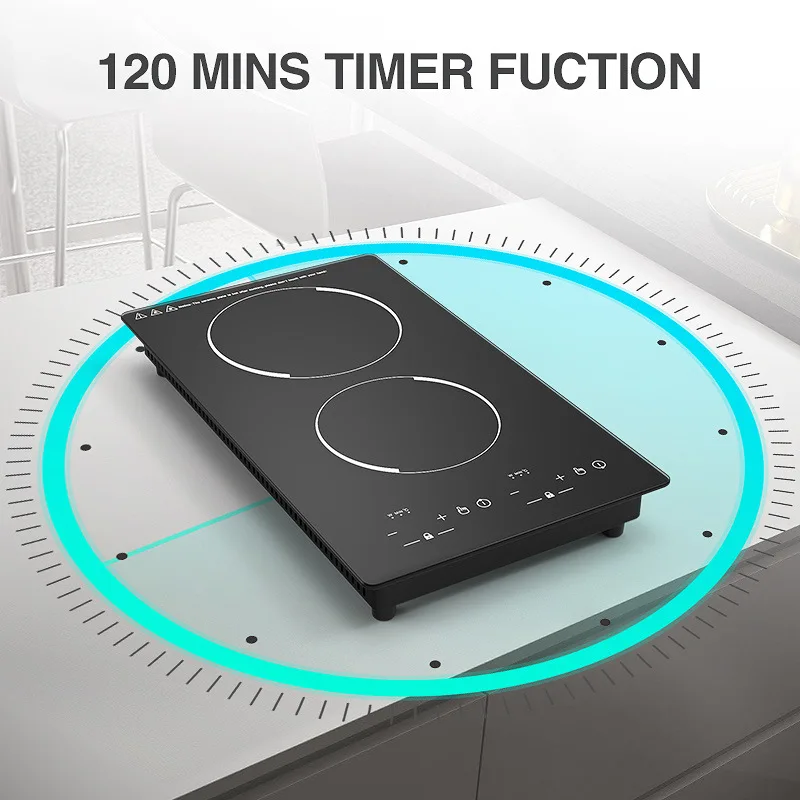 Cocina de inducción HOZYAUSHKA, 3000 W, 2 quemadores