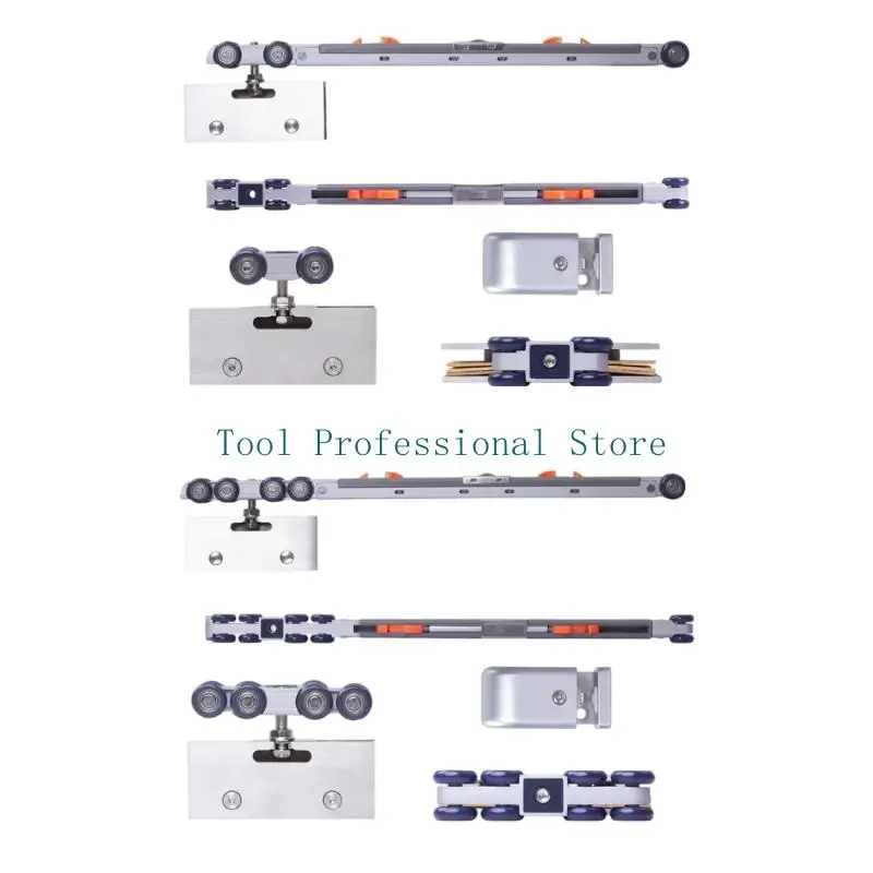 

57QF Безрамный стеклянный шкив для раздвижной двери Нержавеющая сталь Стеклянный буферный шкив для раздвижной двери Тихий ролик