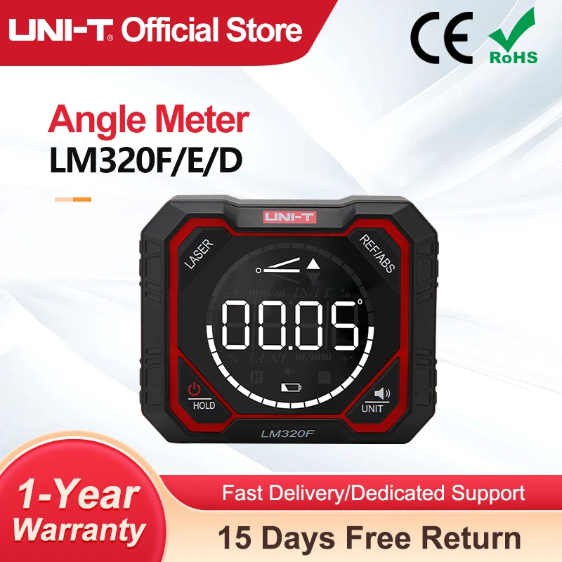 UNI-T Magnetic Inclinometer LM320D LM320E LM320F Angle Finder Digital Level Protractor 4*90 Degree Ruler Inclinometro