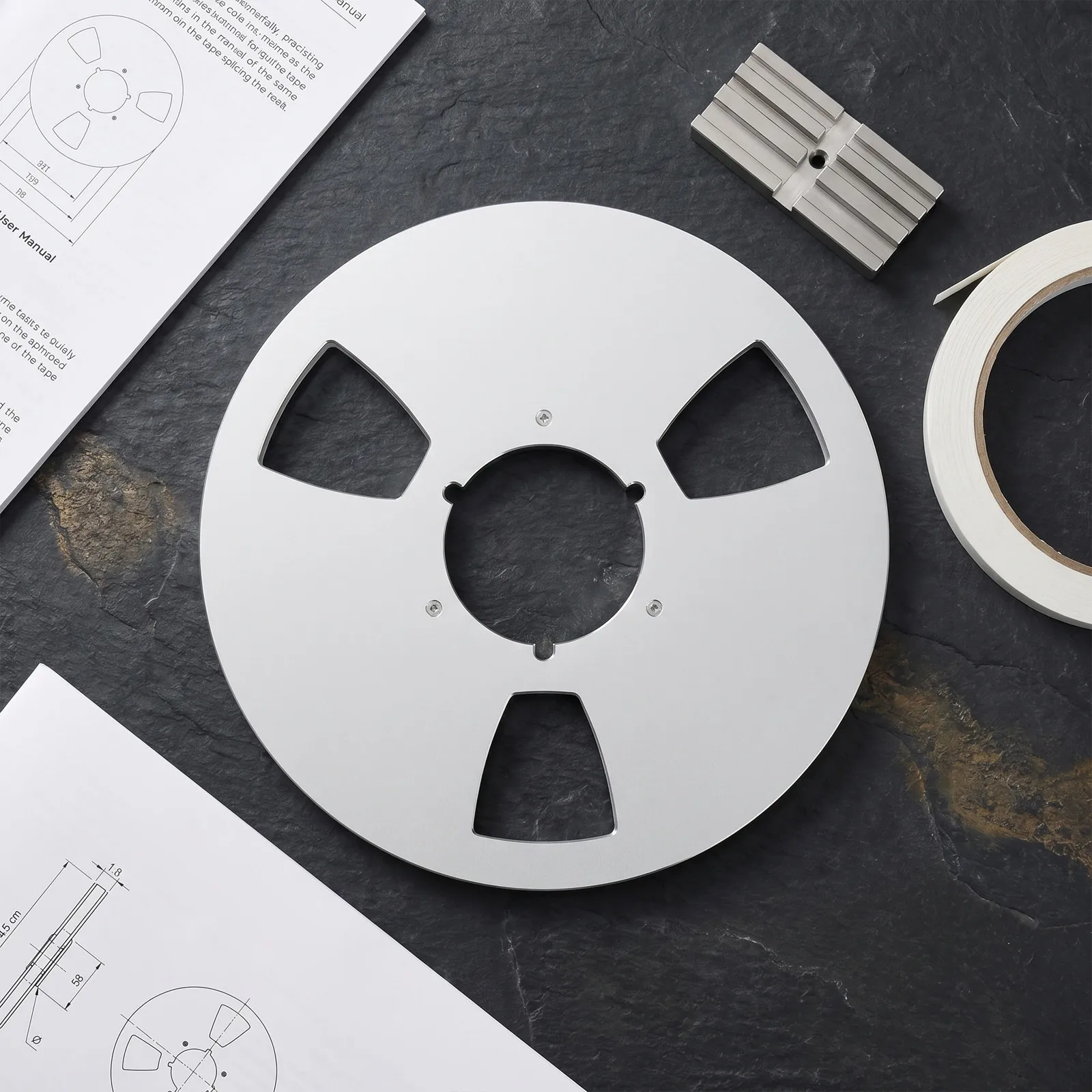 Aufnahme-Aufnahmerolle 10 Zoll Aluminiumlegierung 4 Löcher Offene Bandspule für Professionelle Audio-Bandspiele und Heimstudio-Mastering