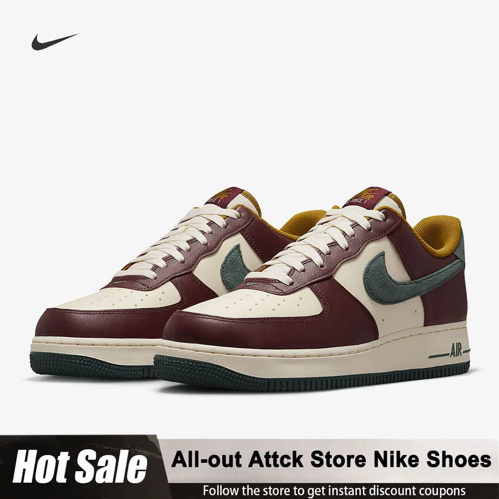 

Nike Air Force 1 Low Dark Team красные винтажные зеленые удобные универсальные низкие кроссовки для мужчин HQ3612-113 повседневная прочная обувь