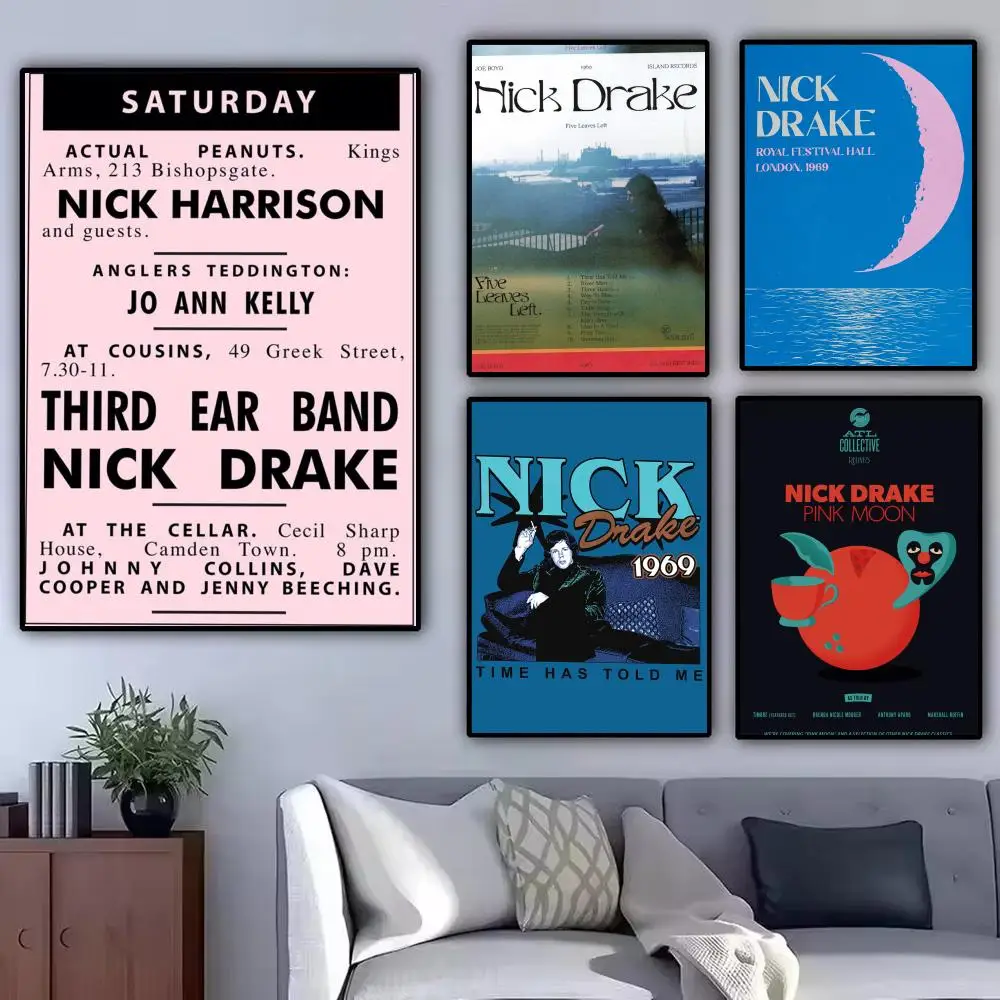 1PC Rapper N-Nick Drake Painting Calligraphy Modern Canvas Poster Wall Art Aesthetic Bedroom Decor for Cafe Home Gift